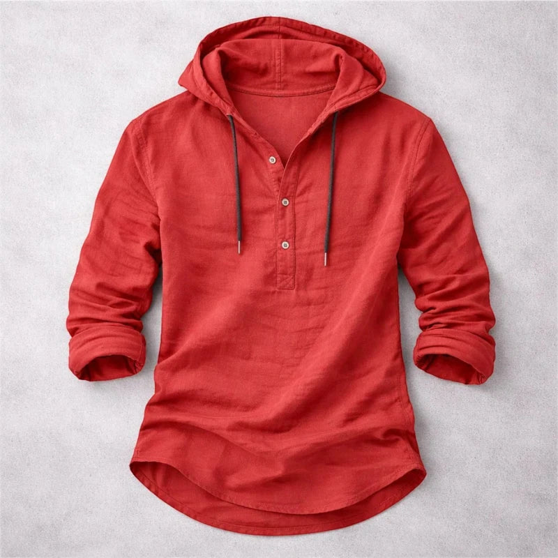 Casual Vintage | Men's Shirt with Adjustable Hood - Lightweight Comfort for All-Day Wear