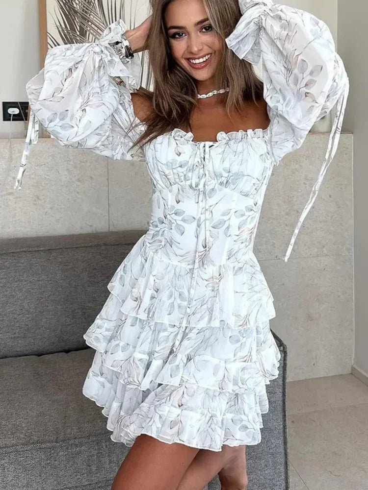 Cate Square Neck Puff Sleeve Mini Dress