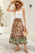 Celeste Boho Ruffle Floral Maxi Skirt