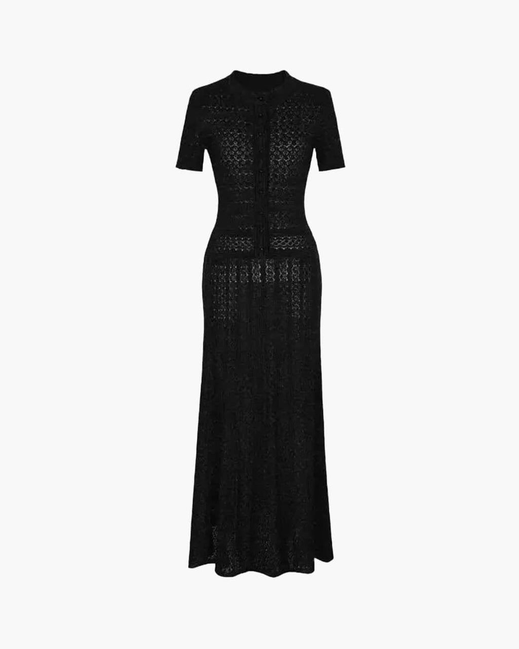 Celeste Half Button Knitted Midi Dress