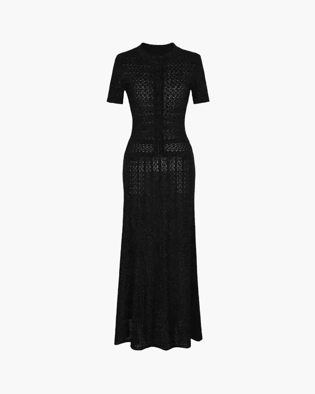 Celeste Half Button Knitted Midi Dress
