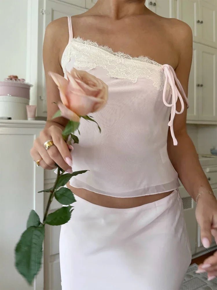 Celeste Lace-Paneled Camisole and Skirt Set