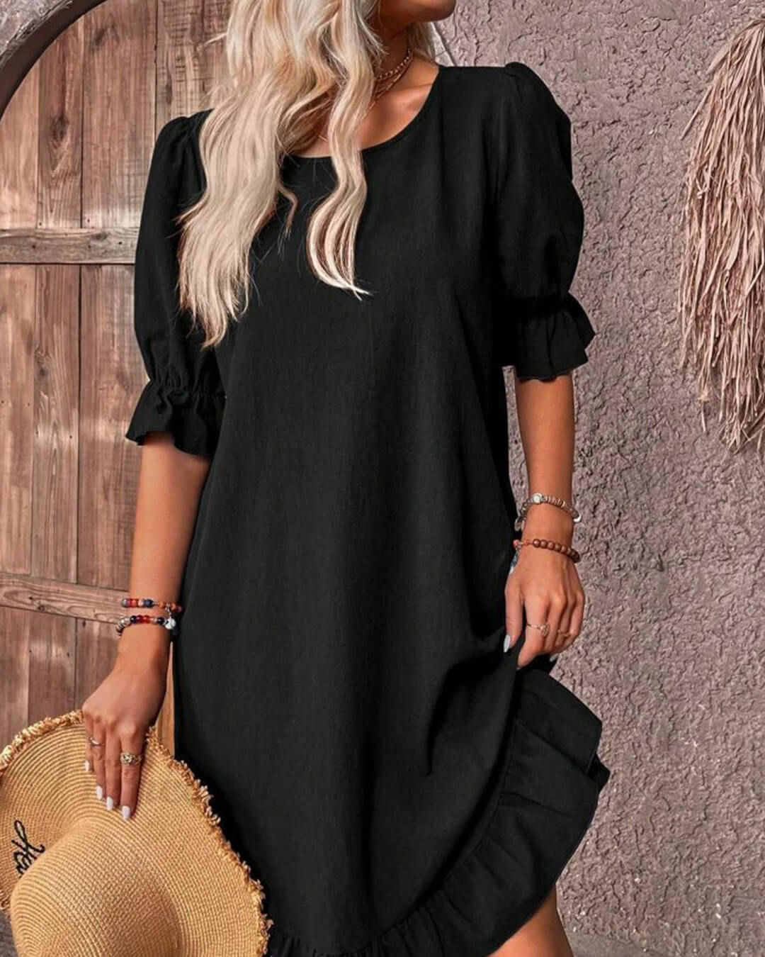 Celeste Ruffle Hem Smock Dress