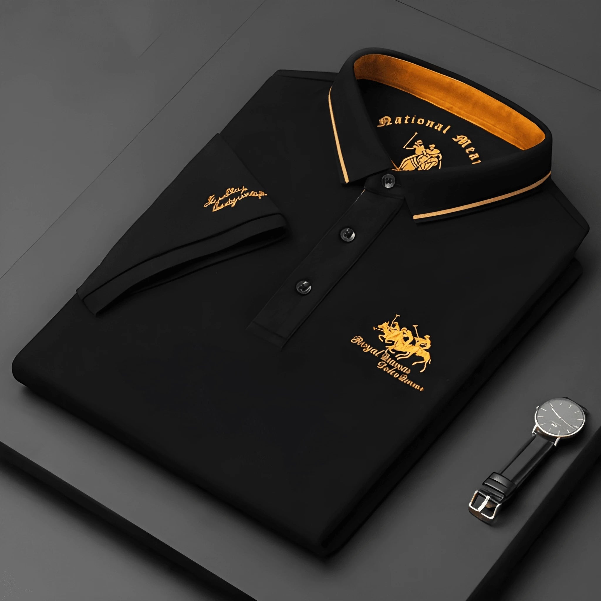 Classic Casual | Men's Polo Shirt with Embroidered Logo | Relaxed Fit for Effortless Style