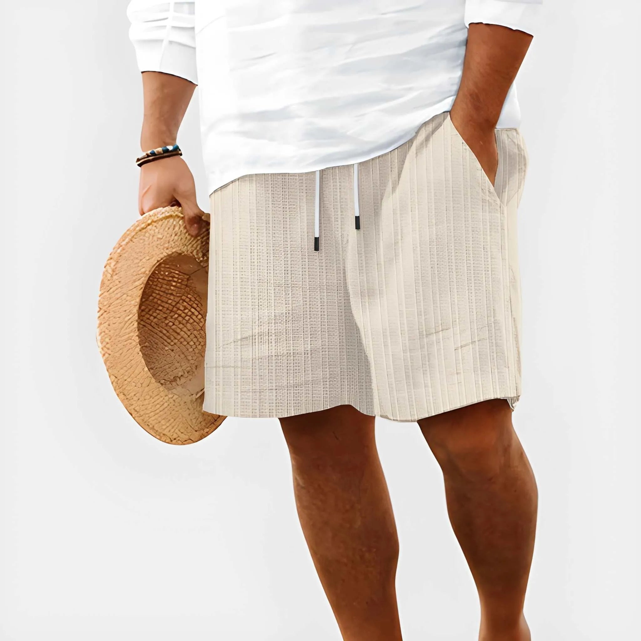 Coastal Style | Men's Bermuda Athletic Shorts with Adjustable Drawstring | Breathable Fabric for All-Day Comfort