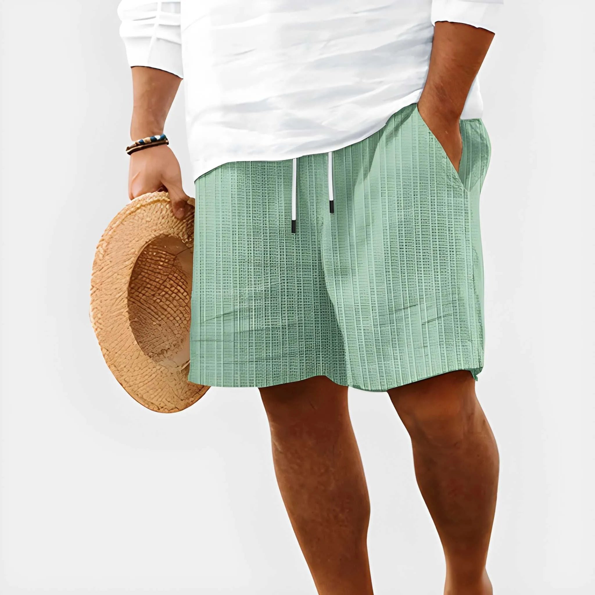 Coastal Style | Men's Bermuda Athletic Shorts with Adjustable Drawstring | Breathable Fabric for All-Day Comfort