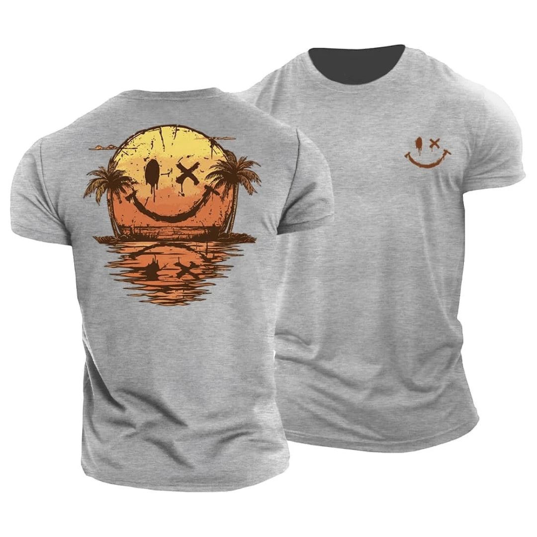 Coastal Vibes | Men's T-Shirt with Sunset Graphic | Relaxed Fit for Summer Comfort