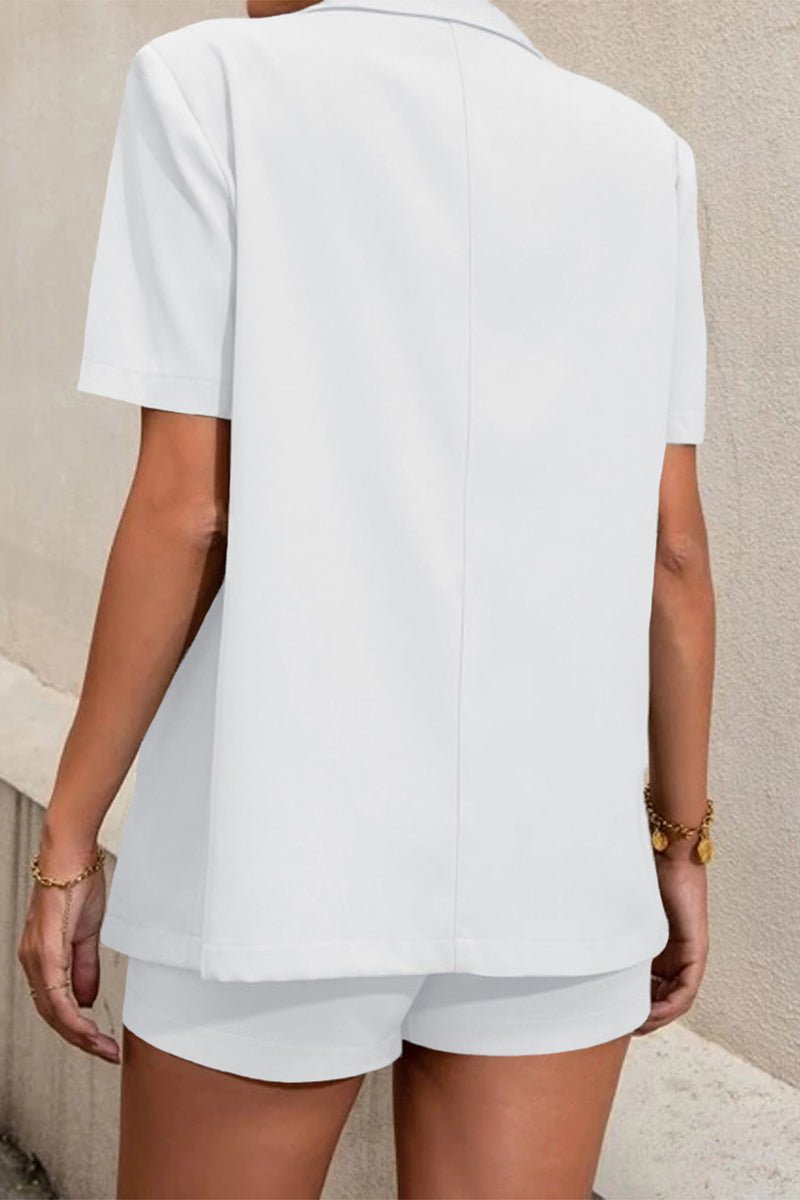 Elena Two-Piece Collared Short Sleeve Set