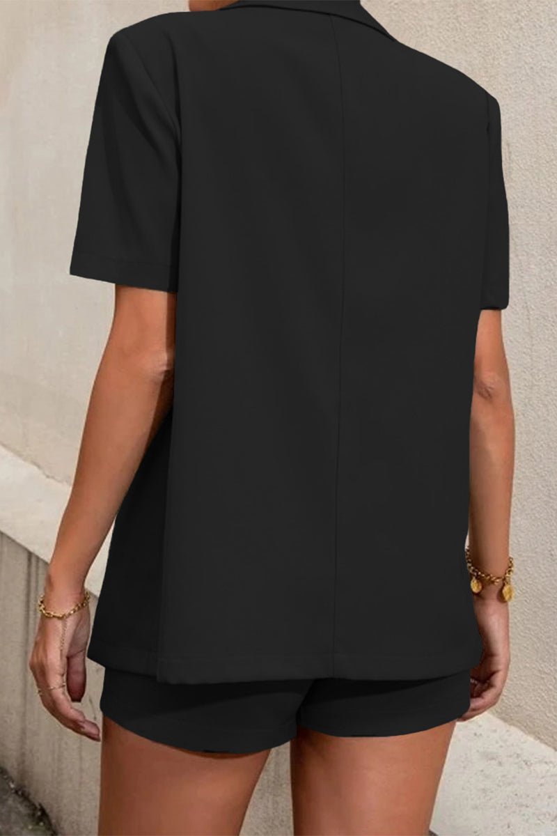 Elena Two-Piece Collared Short Sleeve Set