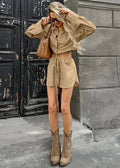 Gabrielle Cropped Shirt & Drawstring Shorts Set