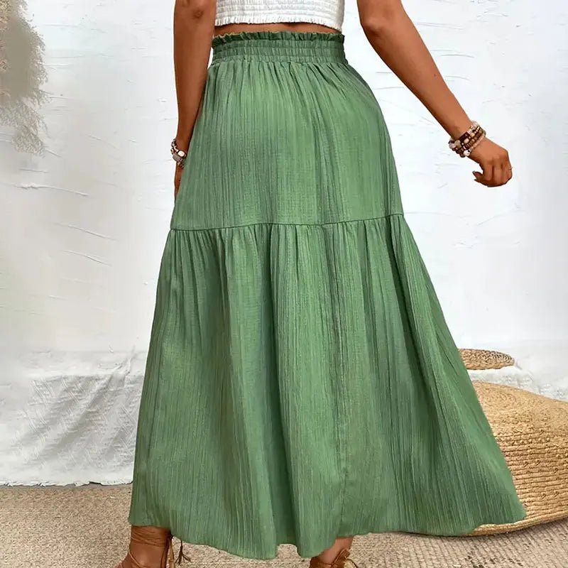 Maia Bohemian Midi Ruffle Skirt
