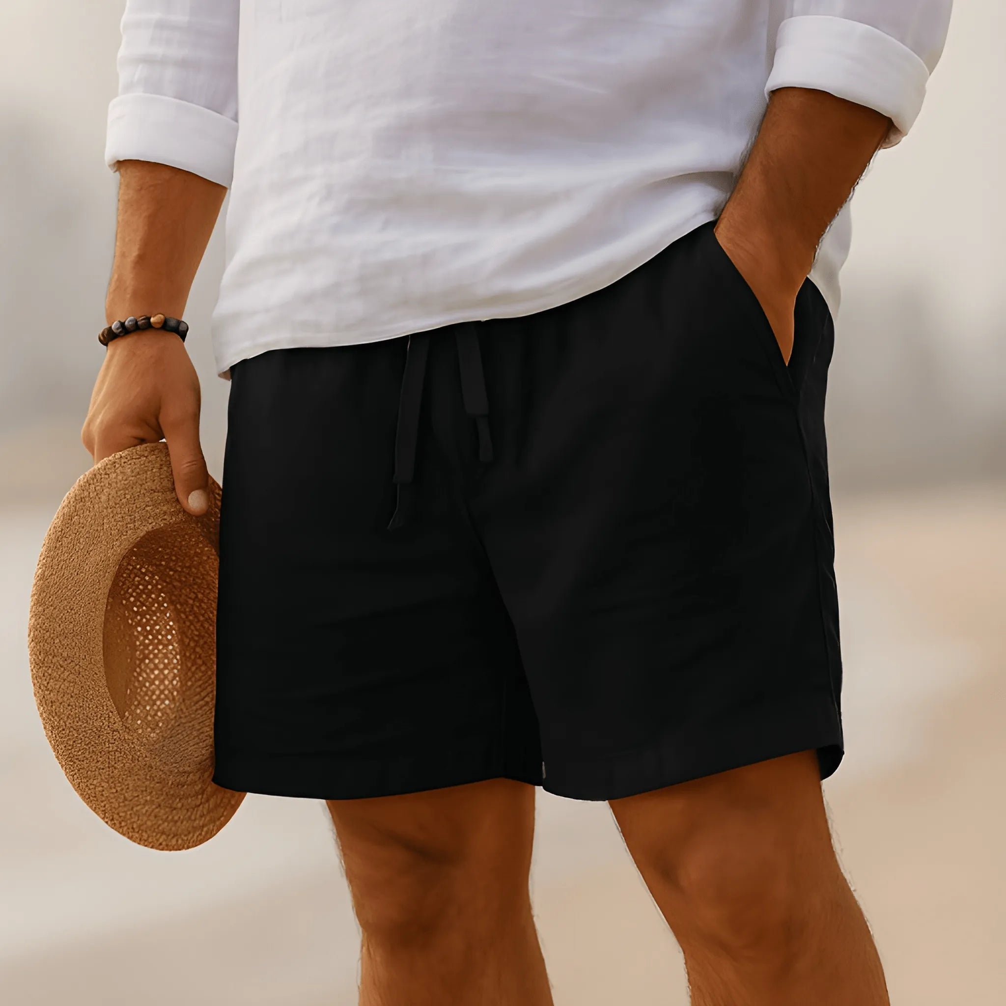 Men's Bermuda Shorts with Adjustable Drawstring Waistband | Breathable Fabric for Comfort and Style