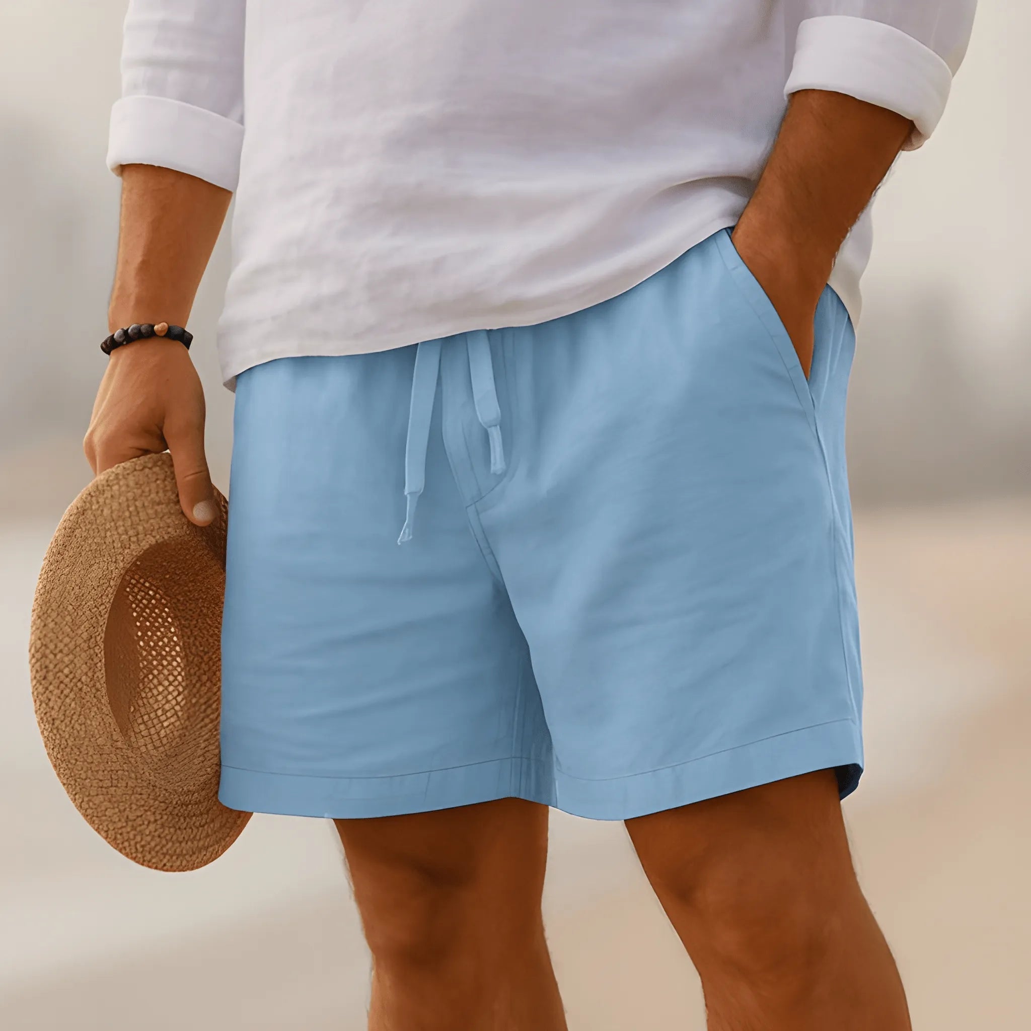 Men's Bermuda Shorts with Adjustable Drawstring Waistband | Breathable Fabric for Comfort and Style