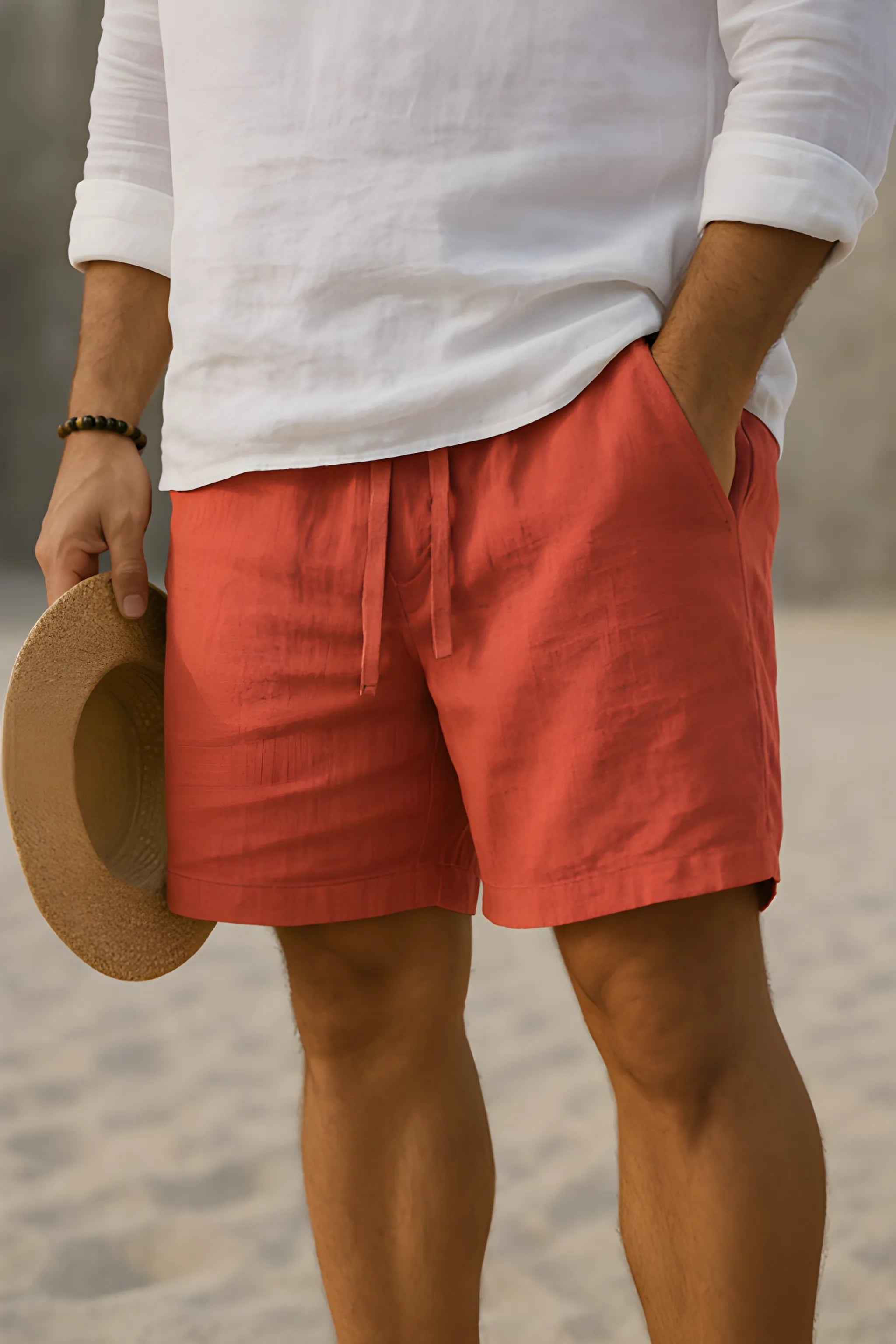 Men's Bermuda Shorts with Adjustable Drawstring Waistband | Breathable Fabric for Comfort and Style