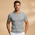 Men's Polo Shirt | Casual Slim Fit with Textured Vertical Design | Comfortable Scoop Neck for Everyday Style