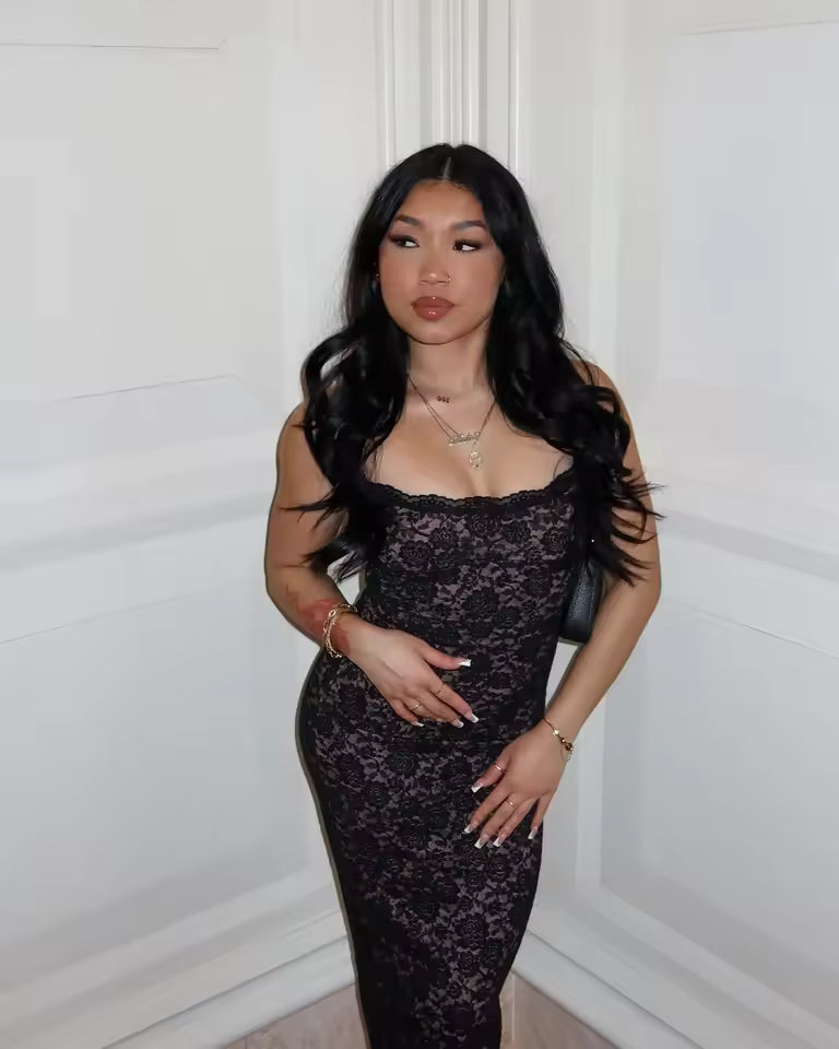 Nina Off-Shoulder Lace Maxi Dress