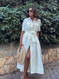 Stacie Bow Tie-Waist Shirt Dress