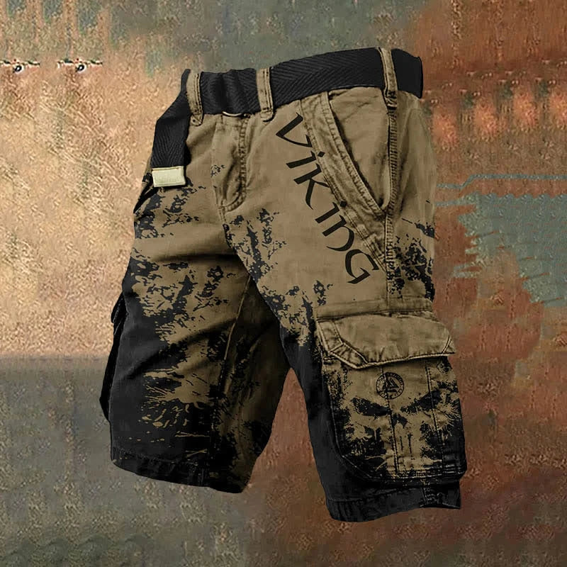 Urban Style | Men's Cargo Shorts with Graphic Print & Spacious Pockets | Relaxed Fit for Outdoor Comfort
