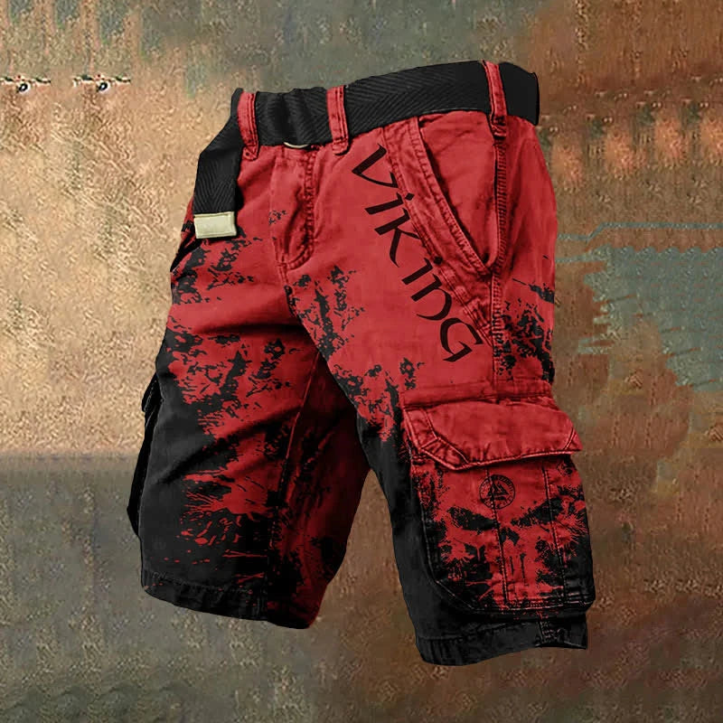 Urban Style | Men's Cargo Shorts with Graphic Print & Spacious Pockets | Relaxed Fit for Outdoor Comfort