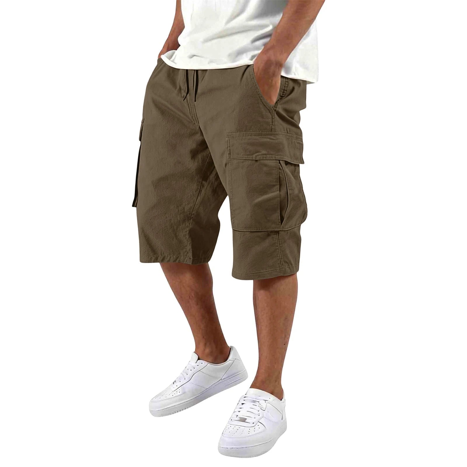 Utility Cargo Shorts | Men's Cargo Shorts with Elastic Drawstring for Comfort and Versatility