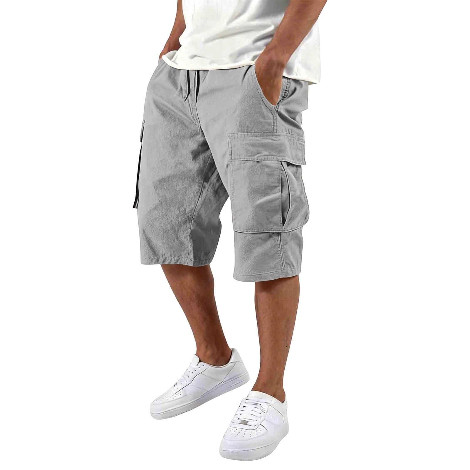 Utility Cargo Shorts | Men's Cargo Shorts with Elastic Drawstring for Comfort and Versatility