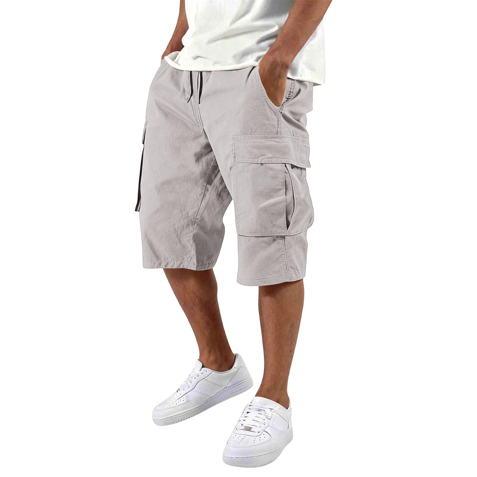 Utility Cargo Shorts | Men's Cargo Shorts with Elastic Drawstring for Comfort and Versatility