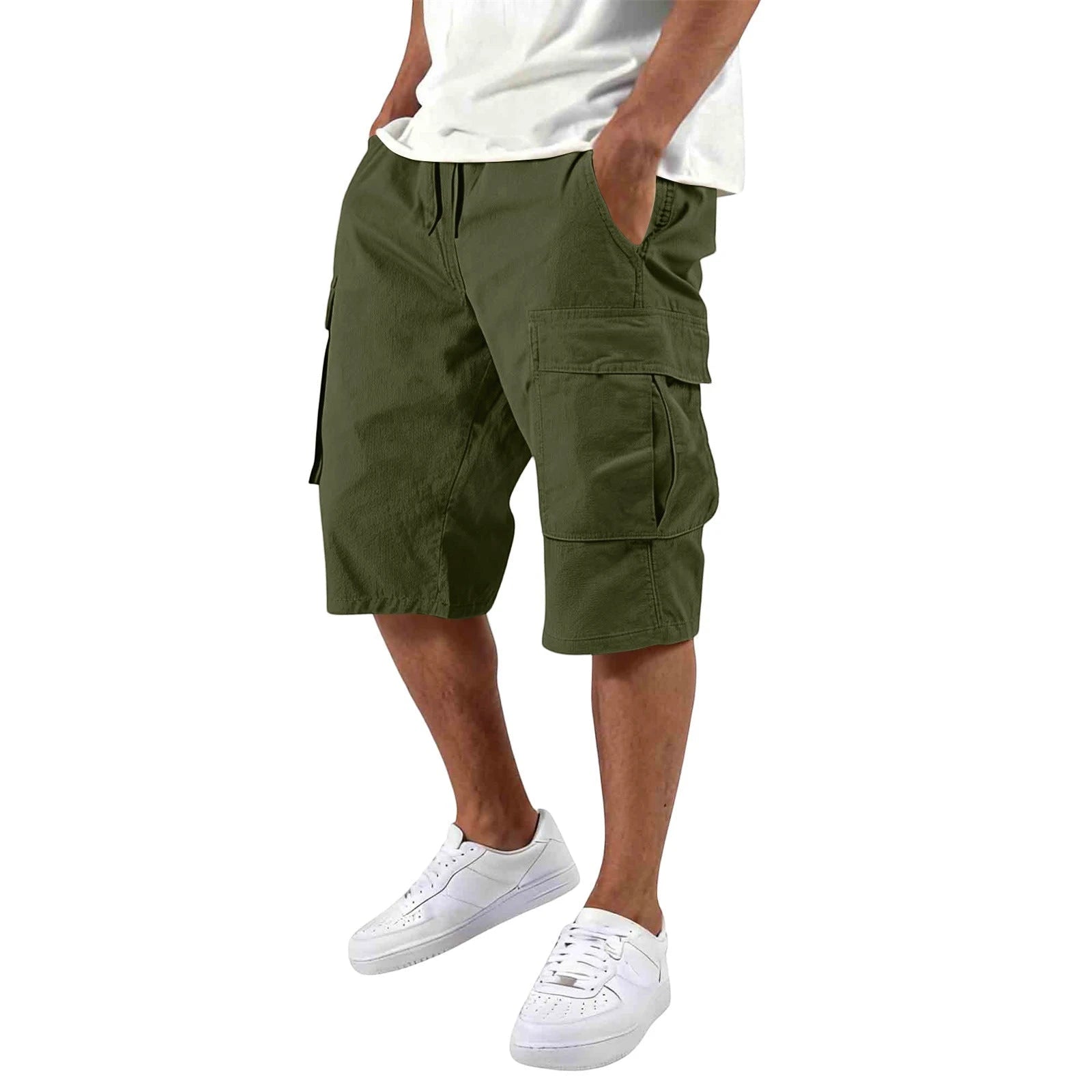 Utility Cargo Shorts | Men's Cargo Shorts with Elastic Drawstring for Comfort and Versatility