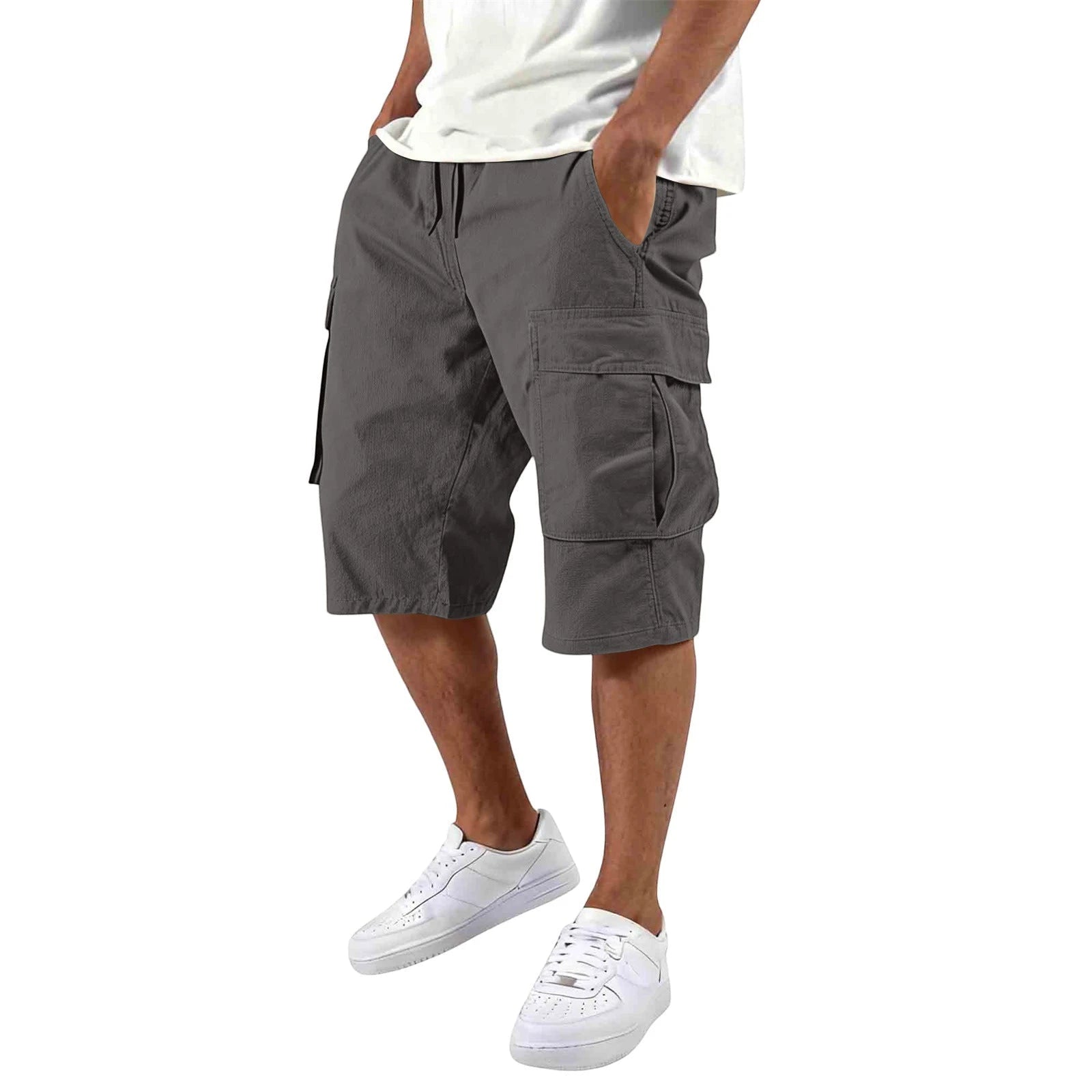 Utility Cargo Shorts | Men's Cargo Shorts with Elastic Drawstring for Comfort and Versatility