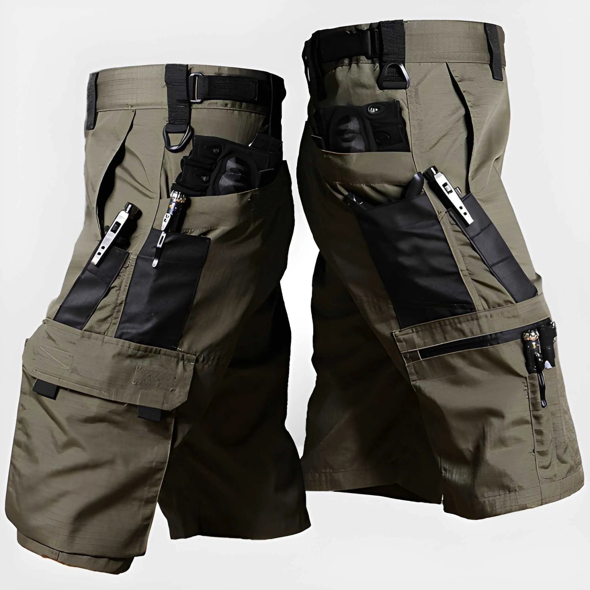 Utility Gear | Men's Camo Cargo Shorts with Multi-Pocket Design | High Waisted Fit for Outdoor Adventures
