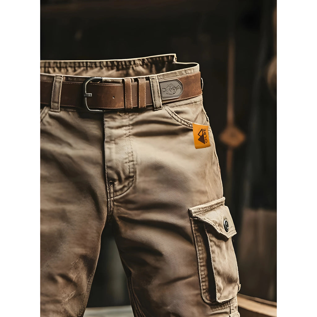 Utility Wear | Men's Cargo Shorts with Zippered Pockets & Comfortable Fit | Durable Knee-Length Design for Outdoor Adventures
