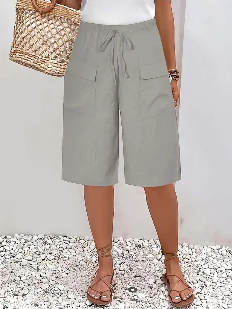 Women's Long Cargo Shorts with Pockets